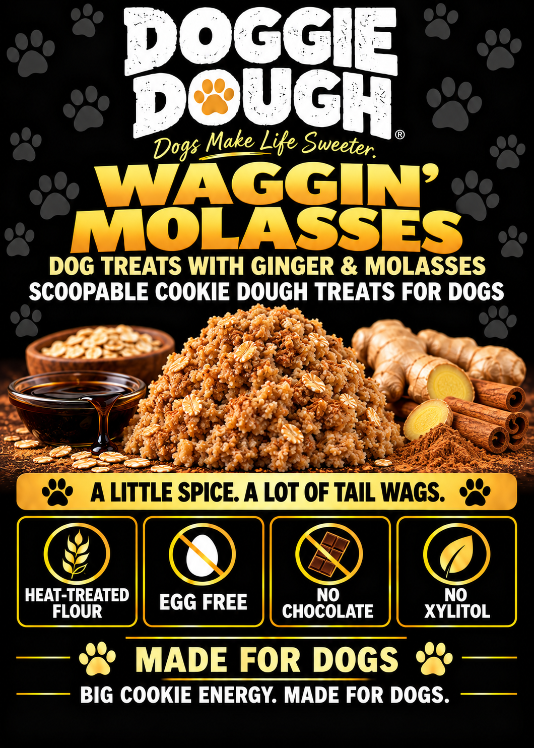 Waggin’ Molasses Doggie Dough flavor poster