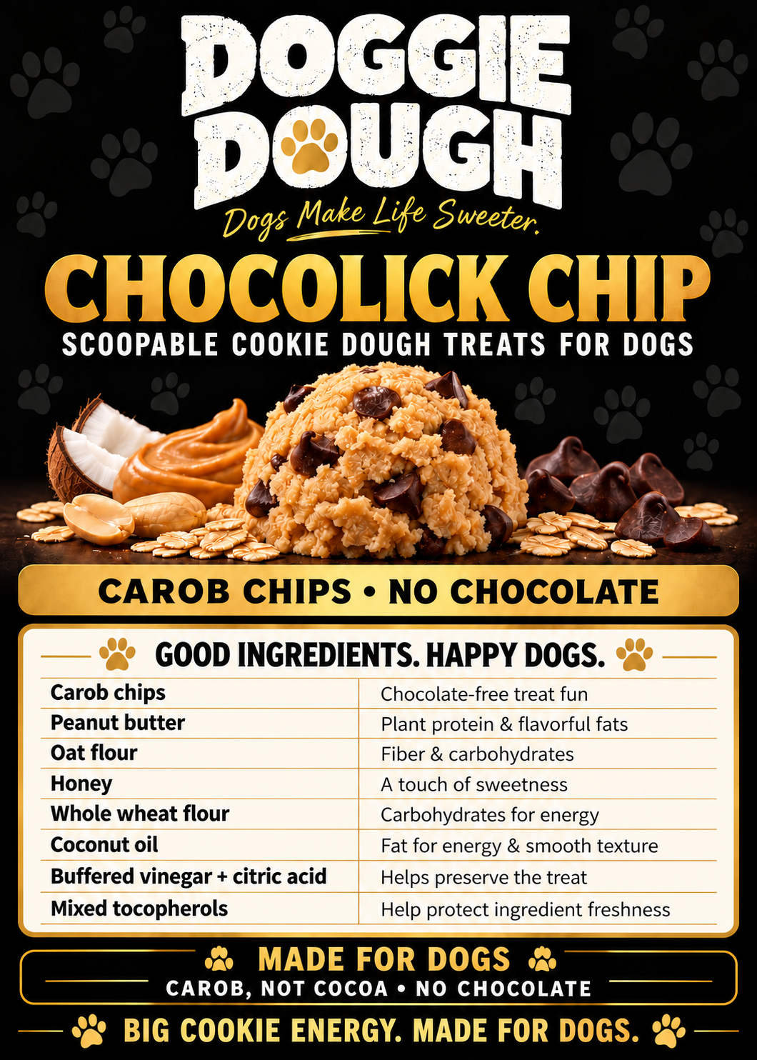 Chocolick Chip Doggie Dough flavor poster
